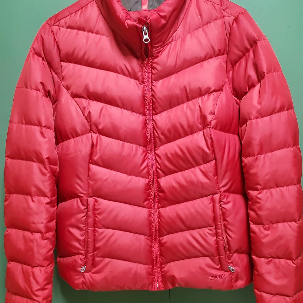 Eddie Bauer Vibrant Red Goose Down Puffer Jacket - Picture 1 of 4